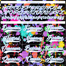 Load image into Gallery viewer, Custom Graffiti Pattern White Black-Light Blue 3D Pattern Splash Art Hockey Lace Neck Jersey