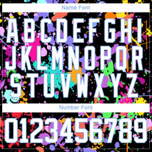 Load image into Gallery viewer, Custom Graffiti Pattern White Black-Light Blue 3D Pattern Splash Art Hockey Lace Neck Jersey