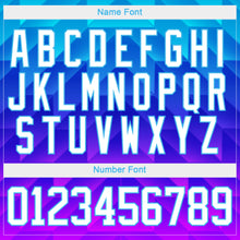 Laden Sie das Bild in den Galerie-Viewer, Custom Blue White Sky Blue-Purple 3D Pattern Gradient Geometric Shape Hockey Lace Neck Jersey