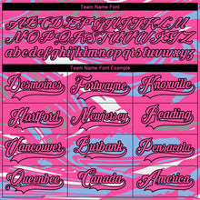 Load image into Gallery viewer, Custom Figure Pink Light Blue Black-White 3D Pattern Fluid Art Hockey Lace Neck Jersey