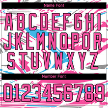 Load image into Gallery viewer, Custom Figure Pink White Sky Blue-Black 3D Pattern Fluid Art Hockey Lace Neck Jersey