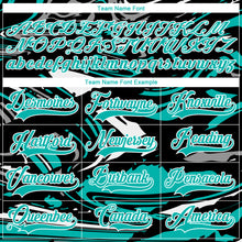 Загрузить изображение в средство просмотра галереи, Custom Figure Aqua Black-White 3D Pattern Fluid Art Hockey Lace Neck Jersey