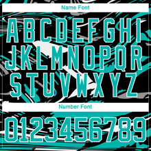 Загрузить изображение в средство просмотра галереи, Custom Figure Aqua Black-White 3D Pattern Fluid Art Hockey Lace Neck Jersey