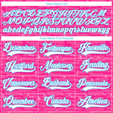 Charger l'image dans la galerie, Custom Pink White-Sky Blue 3D Pattern Fragment Art Hockey Lace Neck Jersey