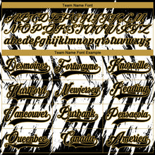 Load image into Gallery viewer, Custom White Black-Old Gold 3D Pattern Splash Art Hockey Lace Neck Jersey
