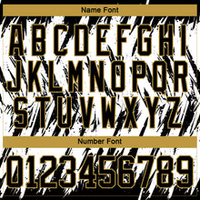 Load image into Gallery viewer, Custom White Black-Old Gold 3D Pattern Splash Art Hockey Lace Neck Jersey