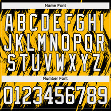 Load image into Gallery viewer, Custom Gold White-Black 3D Pattern Splash Art Hockey Lace Neck Jersey