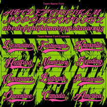Load image into Gallery viewer, Custom Neon Green Pink-Black 3D Pattern Splash Art Hockey Lace Neck Jersey