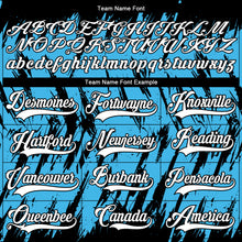 Load image into Gallery viewer, Custom Sky Blue White-Black 3D Pattern Splash Art Hockey Lace Neck Jersey