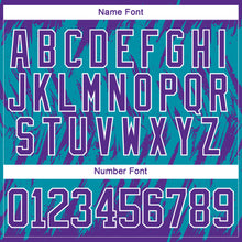 Load image into Gallery viewer, Custom Teal Purple-White 3D Pattern Splash Art Hockey Lace Neck Jersey