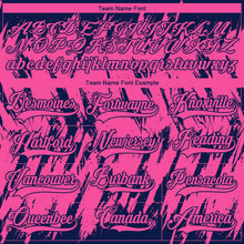Load image into Gallery viewer, Custom Pink Navy-White 3D Pattern Splash Art Hockey Lace Neck Jersey
