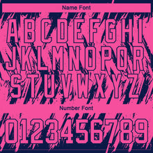 Load image into Gallery viewer, Custom Pink Navy-White 3D Pattern Splash Art Hockey Lace Neck Jersey