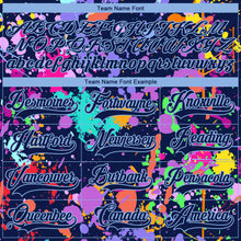 Load image into Gallery viewer, Custom Graffiti Pattern Navy Light Blue-White 3D Pattern Splash Art Hockey Lace Neck Jersey