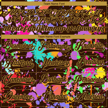 Load image into Gallery viewer, Custom Graffiti Pattern Brown Old Gold-White 3D Pattern Splash Art Hockey Lace Neck Jersey