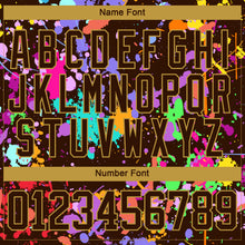 Load image into Gallery viewer, Custom Graffiti Pattern Brown Old Gold-White 3D Pattern Splash Art Hockey Lace Neck Jersey