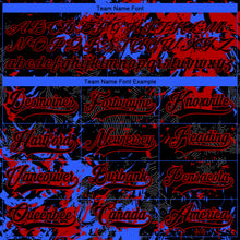 Load image into Gallery viewer, Custom Black Red-Royal 3D Fluid Art Splash Hockey Lace Neck Jersey