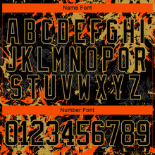 Загрузить изображение в средство просмотра галереи, Custom Black Old Gold-Orange 3D Fluid Art Splash Hockey Lace Neck Jersey