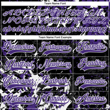 Загрузить изображение в средство просмотра галереи, Custom Black Purple-White 3D Fluid Art Splash Hockey Lace Neck Jersey