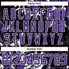 Загрузить изображение в средство просмотра галереи, Custom Black Purple-White 3D Fluid Art Splash Hockey Lace Neck Jersey