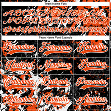 Laden Sie das Bild in den Galerie-Viewer, Custom Black Orange-White 3D Fluid Art Splash Hockey Lace Neck Jersey