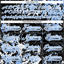 Load image into Gallery viewer, Custom Black Light Blue-White 3D Fluid Art Splash Hockey Lace Neck Jersey