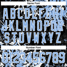 Load image into Gallery viewer, Custom Black Light Blue-White 3D Fluid Art Splash Hockey Lace Neck Jersey