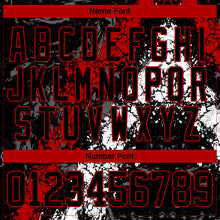 Laden Sie das Bild in den Galerie-Viewer, Custom Black Red-White 3D Splash Art Hockey Lace Neck Jersey