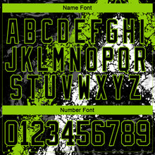 Load image into Gallery viewer, Custom Black Neon Green-White 3D Splash Art Hockey Lace Neck Jersey