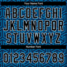 Load image into Gallery viewer, Custom Blue Black-White 3D Pattern Design Authentic Baseball Jersey