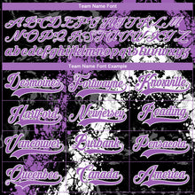 Load image into Gallery viewer, Custom Black Medium Purple-White 3D Splash Art Hockey Lace Neck Jersey