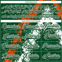 Load image into Gallery viewer, Custom Green Orange-White 3D Splash Art Hockey Lace Neck Jersey