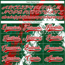 Load image into Gallery viewer, Custom Green Red-White 3D Splash Art Hockey Lace Neck Jersey