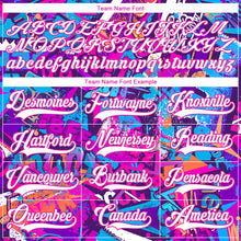 Загрузить изображение в средство просмотра галереи, Custom Graffiti Pattern White Purple-Deep Pink 3D Pattern Scratch Hockey Lace Neck Jersey