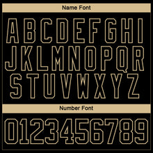 Load image into Gallery viewer, Custom Black Vegas Gold-White 3D Pattern Abstract Shape Hockey Lace Neck Jersey