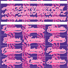 Загрузить изображение в средство просмотра галереи, Custom Purple Pink-White 3D Pattern Abstract Shape Hockey Lace Neck Jersey