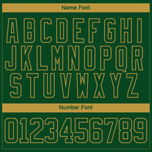 Load image into Gallery viewer, Custom Green Old Gold-White 3D Pattern Abstract Shape Hockey Lace Neck Jersey