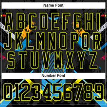 Загрузить изображение в средство просмотра галереи, Custom Black Neon Yellow Blue-White 3D Pattern Abstract Splash Hockey Lace Neck Jersey