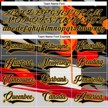 Charger l'image dans la galerie, Custom Black Red-Yellow 3D Pattern Abstract Hockey Lace Neck Jersey