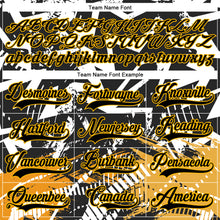 Загрузить изображение в средство просмотра галереи, Custom Black Gold-White 3D Pattern Abstract Hockey Lace Neck Jersey