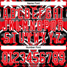 Загрузить изображение в средство просмотра галереи, Custom Black Fire Red-White 3D Pattern Abstract Grunge Hockey Lace Neck Jersey