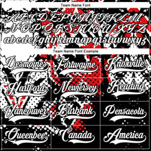 Загрузить изображение в средство просмотра галереи, Custom Black White-Fire Red 3D Pattern Abstract Grunge Hockey Lace Neck Jersey