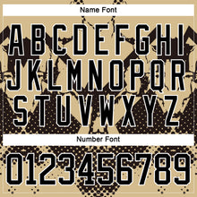 Load image into Gallery viewer, Custom Vegas Gold Black-White 3D Pattern Abstract Grunge Hockey Lace Neck Jersey