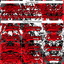 Загрузить изображение в средство просмотра галереи, Custom Black Fire Red-White 3D Pattern Abstract Grunge Hockey Lace Neck Jersey