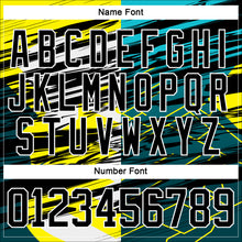 Charger l'image dans la galerie, Custom Black Green-Yellow 3D Pattern Abstract Split Hockey Lace Neck Jersey