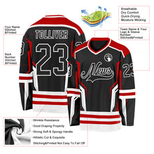Charger l'image dans la galerie, Custom Black Red-White 3D Pattern Cyber Mecha E-sport Hockey Jersey