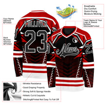 Charger l'image dans la galerie, Custom Black Red-White 3D Pattern Cyber Mecha E-sport Hockey Jersey