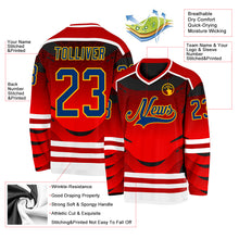 Загрузить изображение в средство просмотра галереи, Custom Red US Navy Blue Gold-White 3D Pattern Cyber Mecha E-sport Hockey Jersey