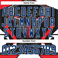 Load image into Gallery viewer, Custom Black US Navy Blue Red-White 3D Pattern Cyber Mecha E-sport Hockey Jersey