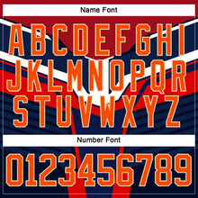 Загрузить изображение в средство просмотра галереи, Custom Navy Orange Gold Cream-White 3D Pattern Cyber Mecha E-sport Hockey Jersey