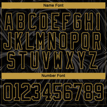 Load image into Gallery viewer, Custom Black Old Gold-White 3D Splash Art Hockey Lace Neck Jersey